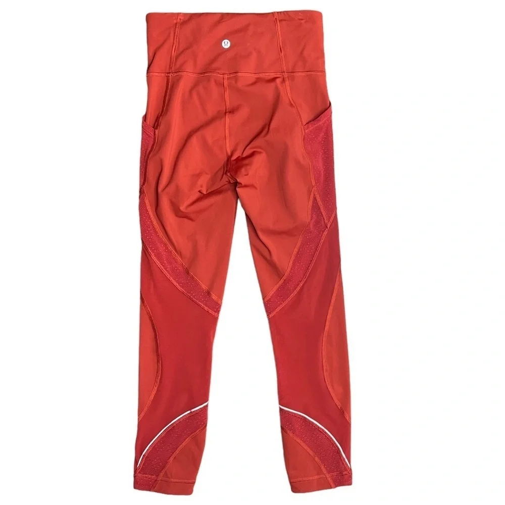 Lululemon Run‎ Smoothly Crop in Dark Sport Yoga Running Workout Red Women's 4